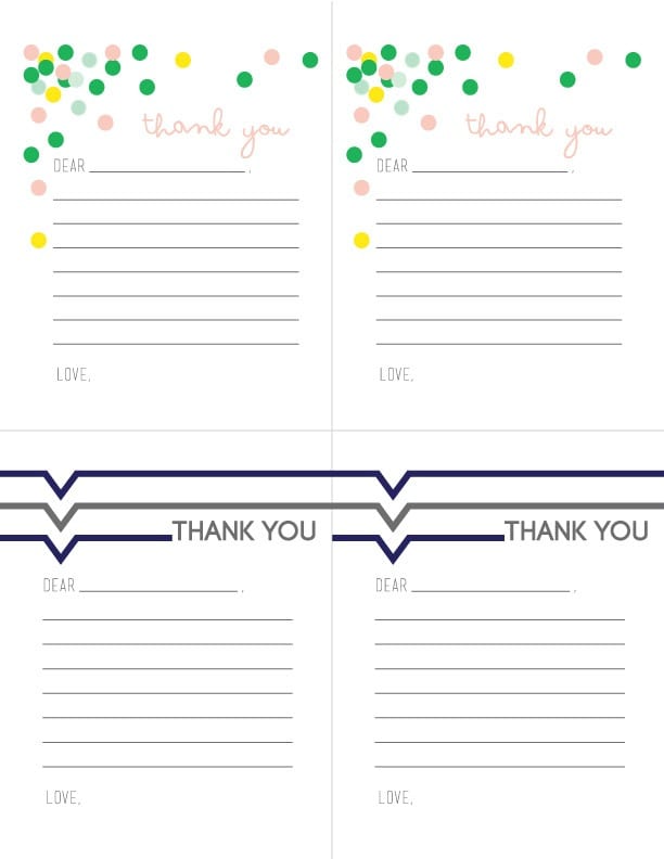 Printable Thank you Notes for Children Today #39 s Creative Life