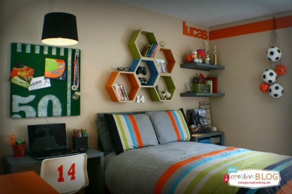 Cool bedroom for teen boys | TodaysCreativeBlog.net | Designed with help from Aaron Christensen