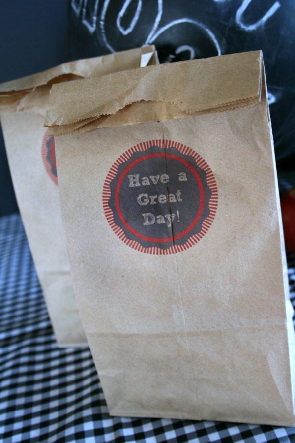 printed lunch sack