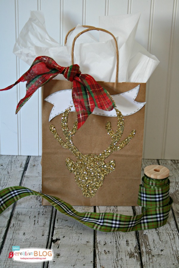 easy gift bags glittered deer